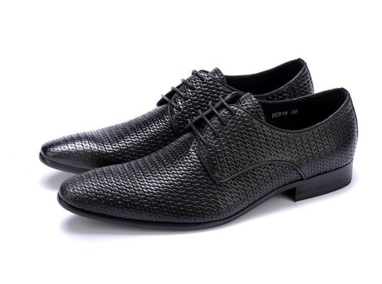 Todo tejido, brillante, de verdadero cuero para hombre, zapatos, zapatos de cuero Oxford, zapatos para hombres.