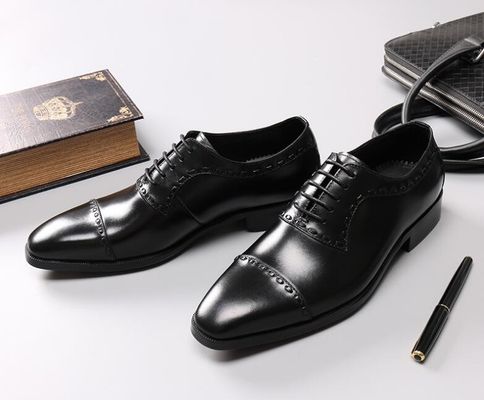 Cuero de primavera / otoño vestido de novia de hombres zapatos de moda de hombres Goodyear suelas Oxford