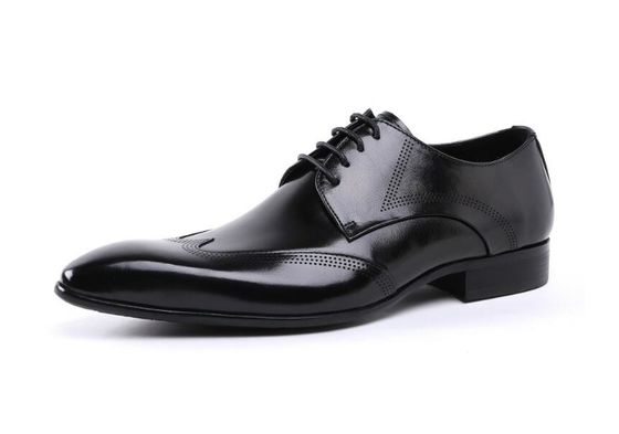 Brogue personalizado Marrón, calzado de cuero, vestido cómodo para hombres.
