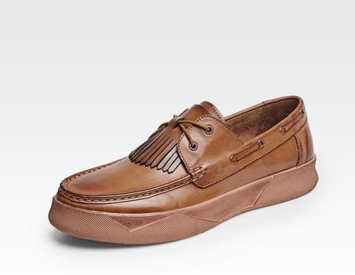 Retro Casual Hombres zapatillas planas Hombres de cuero personalizados zapatillas de conducción con toalla