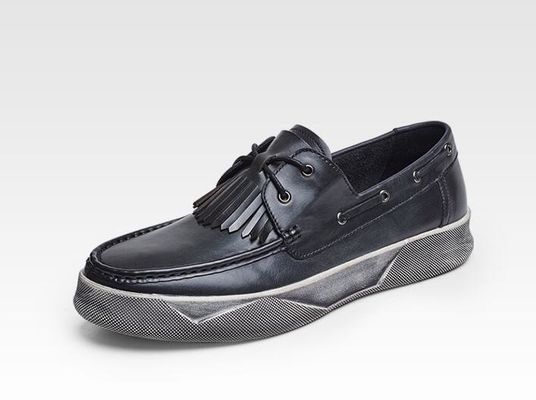 Retro Casual Hombres zapatillas planas Hombres de cuero personalizados zapatillas de conducción con toalla