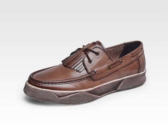 Retro Casual Hombres zapatillas planas Hombres de cuero personalizados zapatillas de conducción con toalla