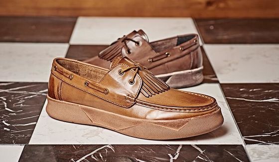 Retro Casual Hombres zapatillas planas Hombres de cuero personalizados zapatillas de conducción con toalla