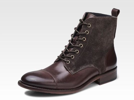 Moda duradera colorida de cuero de invierno hombre estilo militar botas impermeables