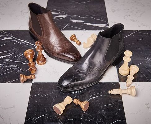 Botas de cuero de hombre hechas a mano, genuinas, con tobillo alto, ecológicas.
