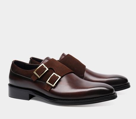 Zapatos de vestir para hombres transpirables resistentes al desgaste Zapatos con correas para monjes hechos a mano