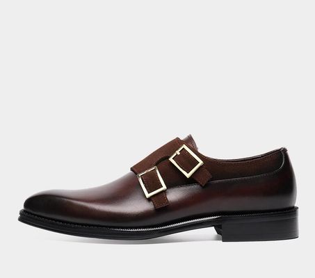 Zapatos de vestir para hombres transpirables resistentes al desgaste Zapatos con correas para monjes hechos a mano