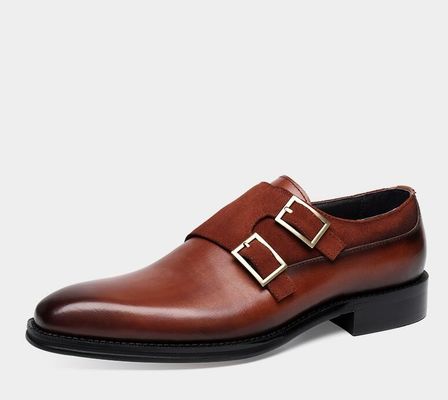 Zapatos de vestir para hombres transpirables resistentes al desgaste Zapatos con correas para monjes hechos a mano