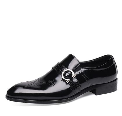 Calzado confortable de hombre con cordones de monje italiano negro Calzado de hombre