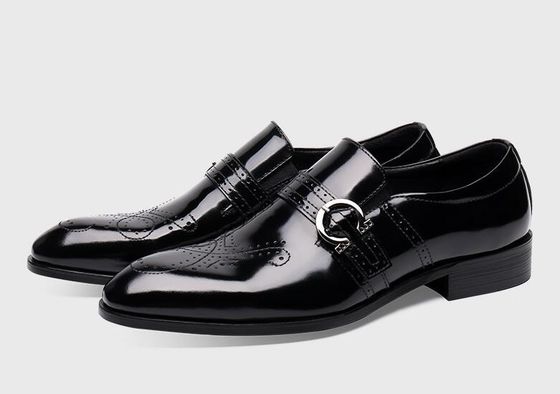 Calzado confortable de hombre con cordones de monje italiano negro Calzado de hombre