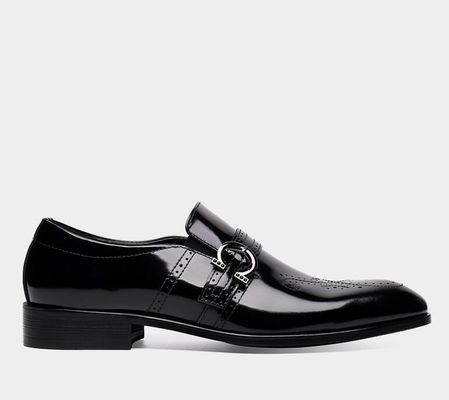 Calzado confortable de hombre con cordones de monje italiano negro Calzado de hombre