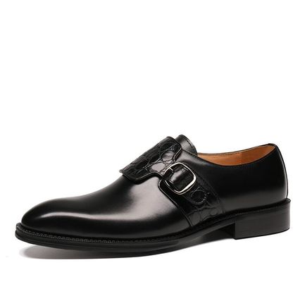 Lujo hombre Monje zapatos con correa / zapatos de cuero genuino puro estilo italiano Loafer para hombres