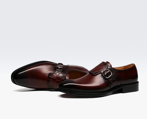Lujo hombre Monje zapatos con correa / zapatos de cuero genuino puro estilo italiano Loafer para hombres