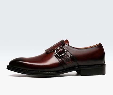 Lujo hombre Monje zapatos con correa / zapatos de cuero genuino puro estilo italiano Loafer para hombres