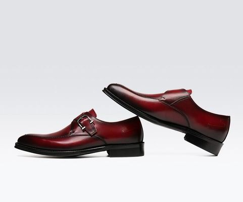 ODM zapatos de vestir de cuero genuino de Oxford / lujoso hombre zapatos con correa de monje con talón de 3 cm