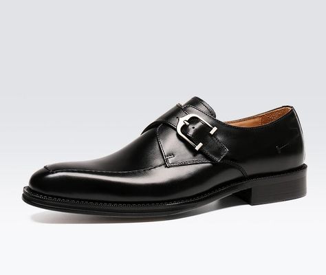 ODM zapatos de vestir de cuero genuino de Oxford / lujoso hombre zapatos con correa de monje con talón de 3 cm