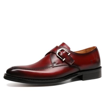ODM zapatos de vestir de cuero genuino de Oxford / lujoso hombre zapatos con correa de monje con talón de 3 cm