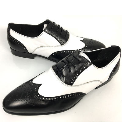 Negocio de los hombres de vestido de novia zapatos / hombres tejidos de cuero de cordones hasta zapatos