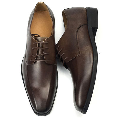 Color marrón Hombres Calzado Casual de cuero Talón bajo Calzado Alturas Negocios Estilo