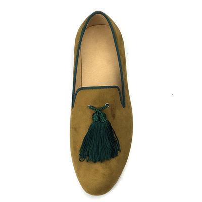Muñecos de terciopelo amarillos para hombres zapatos personalizados Muñecos de cuero de punta