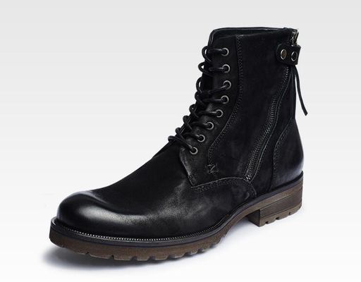 Las botas de encaje masculino de tobillo resistentes para el uso casual de las botas masculinas de cuero de vaquero