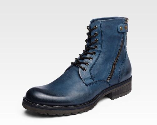 Las botas de encaje masculino de tobillo resistentes para el uso casual de las botas masculinas de cuero de vaquero