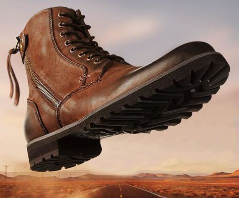 Las botas de encaje masculino de tobillo resistentes para el uso casual de las botas masculinas de cuero de vaquero