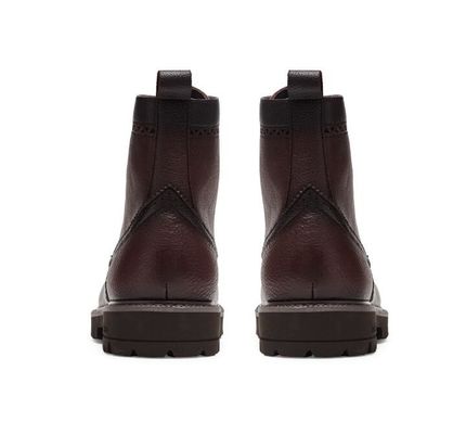 Botas de cuero caliente, zapatos de trabajo para hombres tipo cerradura.