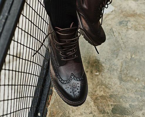 Botas de cuero caliente, zapatos de trabajo para hombres tipo cerradura.