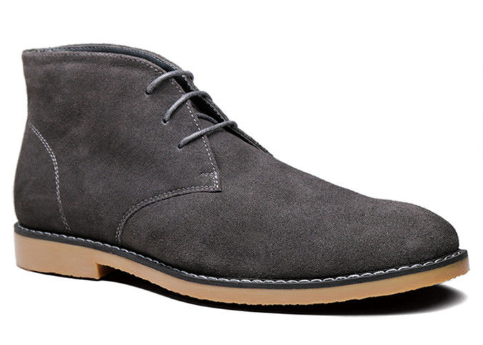 Invierno hombre suede botas de desierto punta redonda encaje - hasta hombres zapatos de alta altura casual