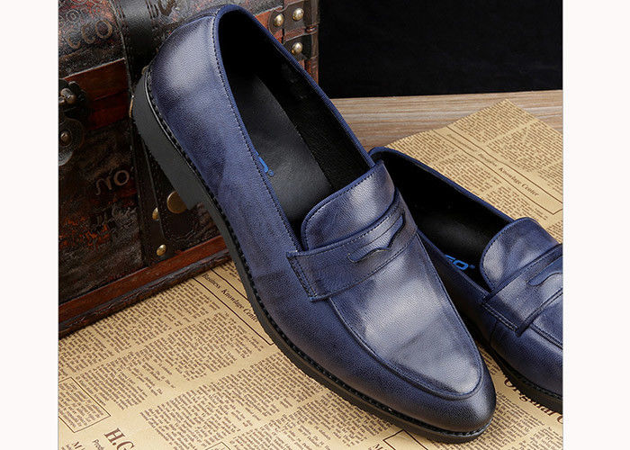 Calzado de lujo para hombres de cuero y calzado casual para hombres de Oxford Calzado azul Brogue para fiesta / boda