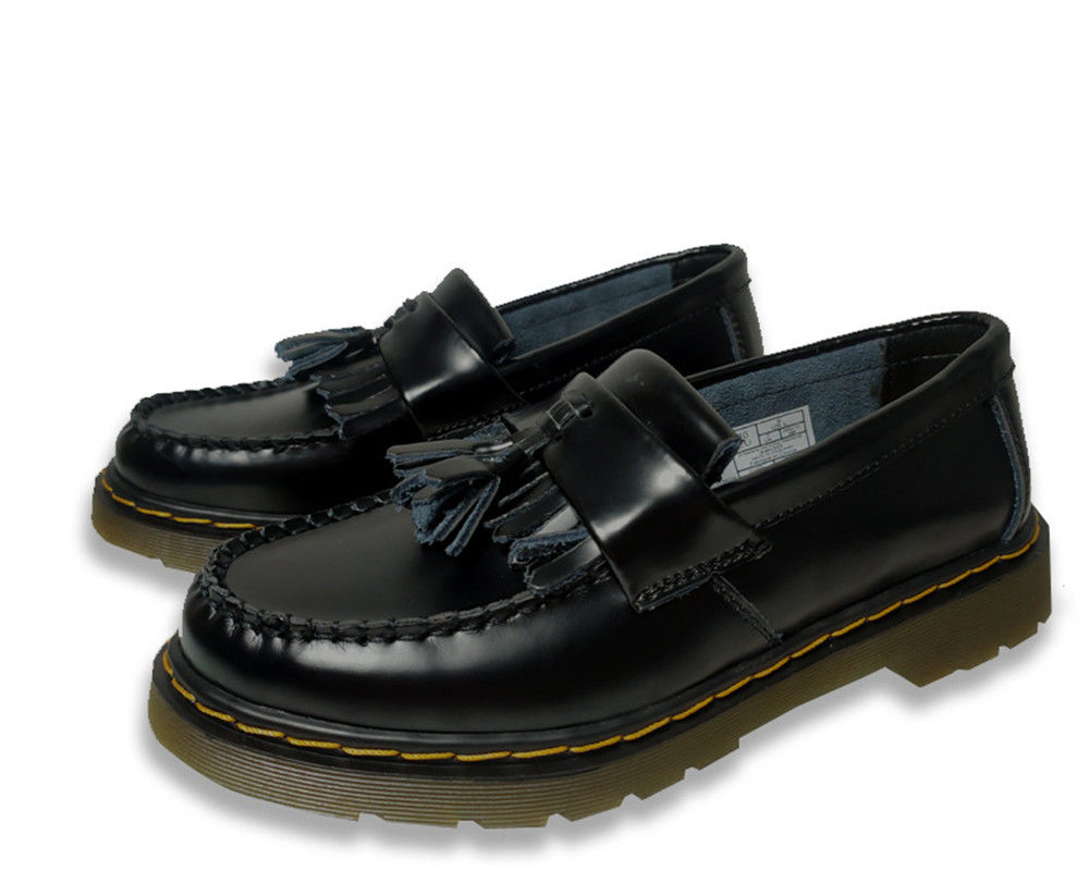 Mujeres negras de Adrian Tassel Loafers de cuero tamaño personalizado para formal / casual