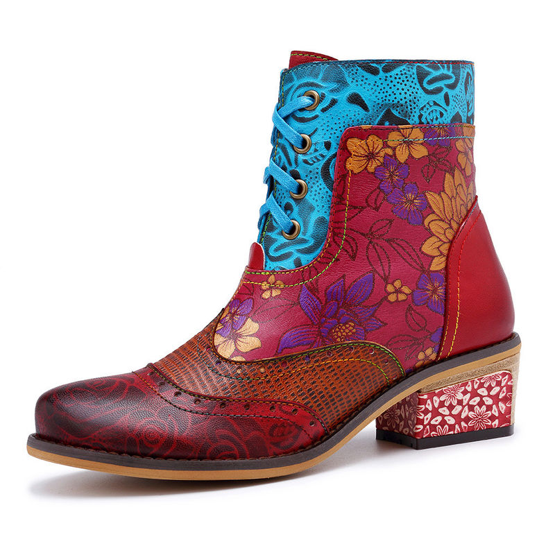 Botas de vaca de cuero genuino, botas de cuero para mujeres.