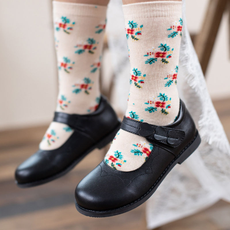 Casual chicas zapatos de cuero escolares cordones hasta el dedo redondo tamaño 26-45