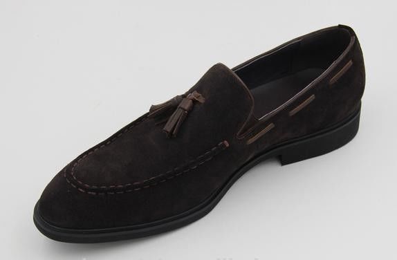 Sapatillas de ropa casual de estilo italiano de marca personalizada de vaca blanda de casaco de terciopelo de cuero