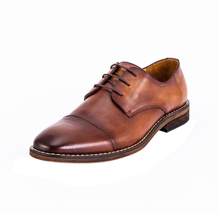 Ropa de novia de hombre impermeable zapatos de cordón hasta el talón plano rayado