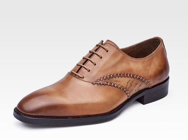 Hombres de moda zapatos de vestir formal de cuero genuino hombre negro zapatos de vestir de encaje
