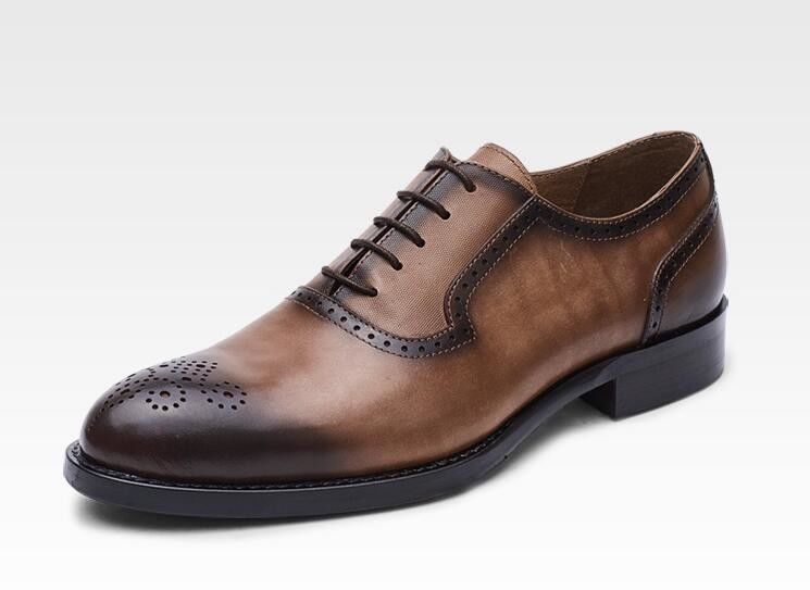 Clásico de PU hombres zapatos de vestir formal estilo Oxford zapatos hechos a mano a medida para el negocio