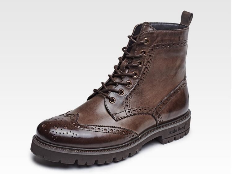 Caluroso Marten Hombres Botas de desierto suede tacones bajos Nubuck Botas de cuero de tobillo con hilo de costura