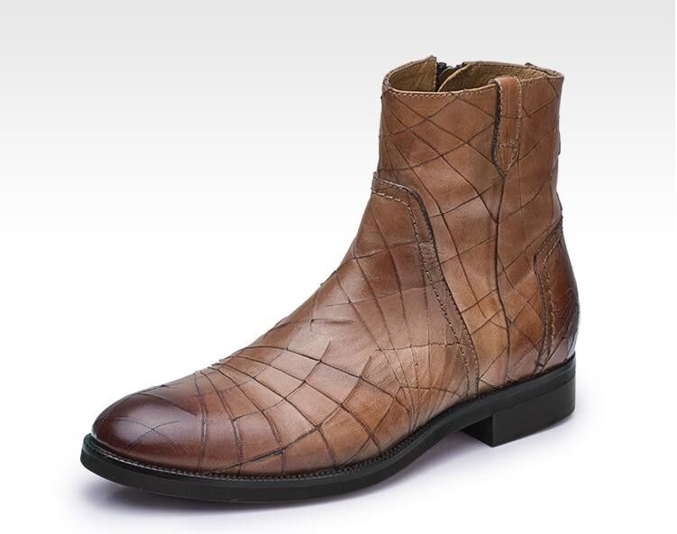 Invierno clásico hombre calzado casual de cuero tamaño normal cordones hasta hombres botas de tobillo de camiseta