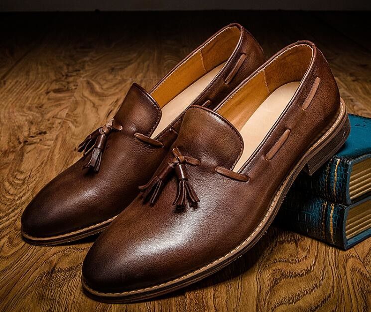 Enlace hasta el talón plano hombres Slip On Sneakers Alto Top / Bajo Corte Bollos de piel suave