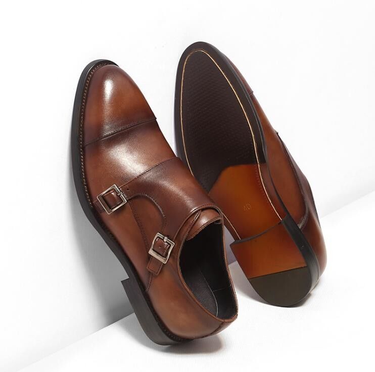 Clásico hombre zapatos con cordones para la boda, zapatos redondos para hombres zapatos negros de Derby