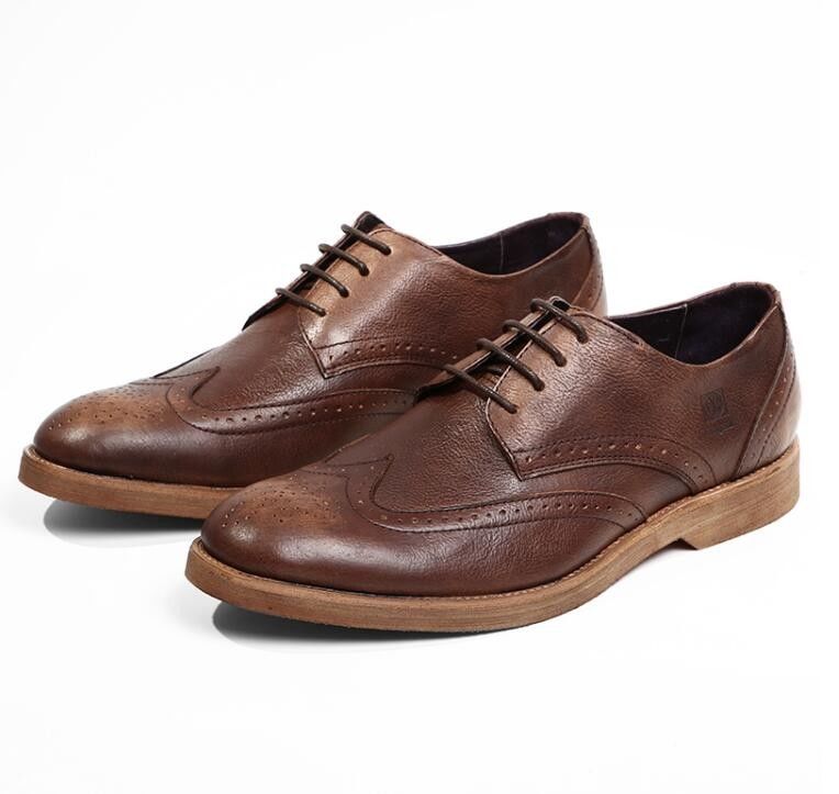 Confortables zapatos de cuero para hombres, zapatos de suela suave para adultos.