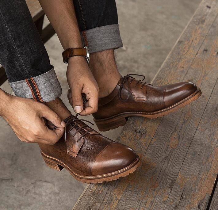 Vestidos de negocios para hombres zapatos de cuero masculino Plus - tamaño 45 46 47