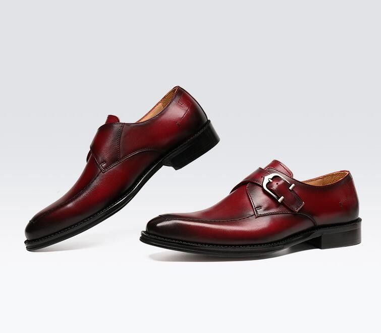 ODM zapatos de vestir de cuero genuino de Oxford / lujoso hombre zapatos con correa de monje con talón de 3 cm